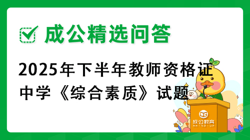 2025年下半年教师资格证中学《综合素质》试题