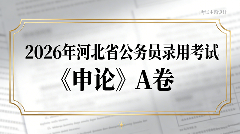 2026年河北省公务员录用考试《申论》A卷 2026年河北省公务员录用考试《申论》A卷